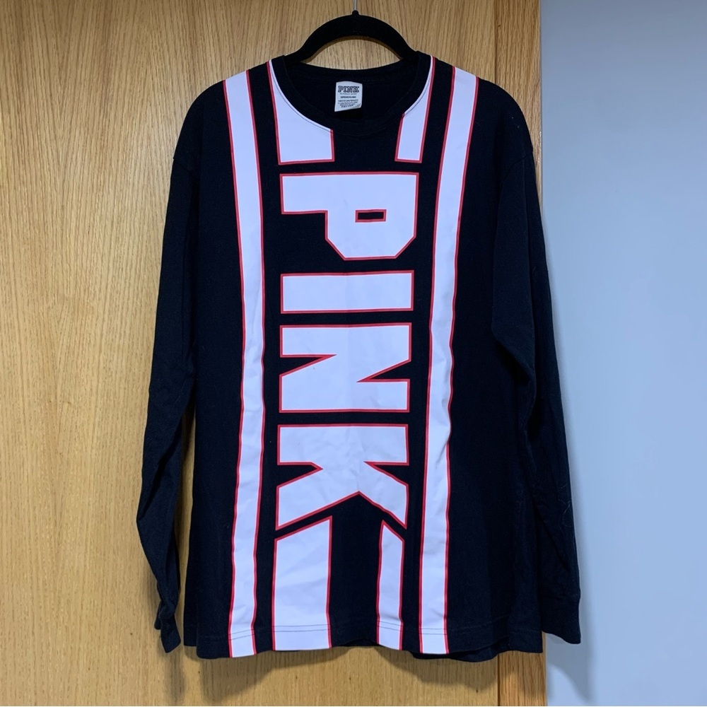 Pink Victoria's Secret Black Long Sleeve Shirt - Size Small - Picture 1 of 4